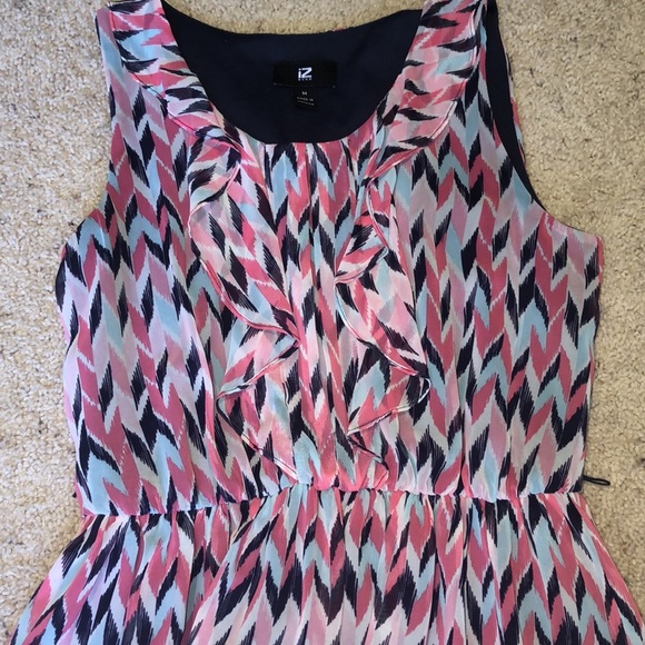 IZ Beyer pink blue dress size medium - Picture 2 of 5